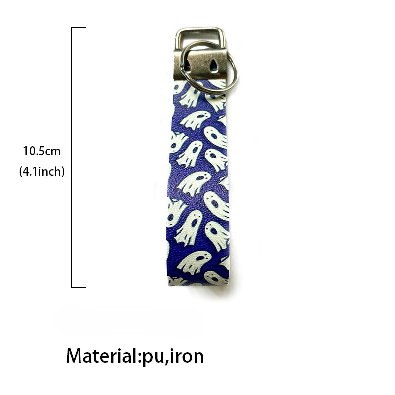 Wholesale Halloween Leather Wristband Keychain